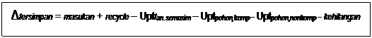 Text Box: Δtersimpan = masukan + recycle  Upttan.semusim  Uptpohon,komp - Uptpohon,nonkomp - kehilangan